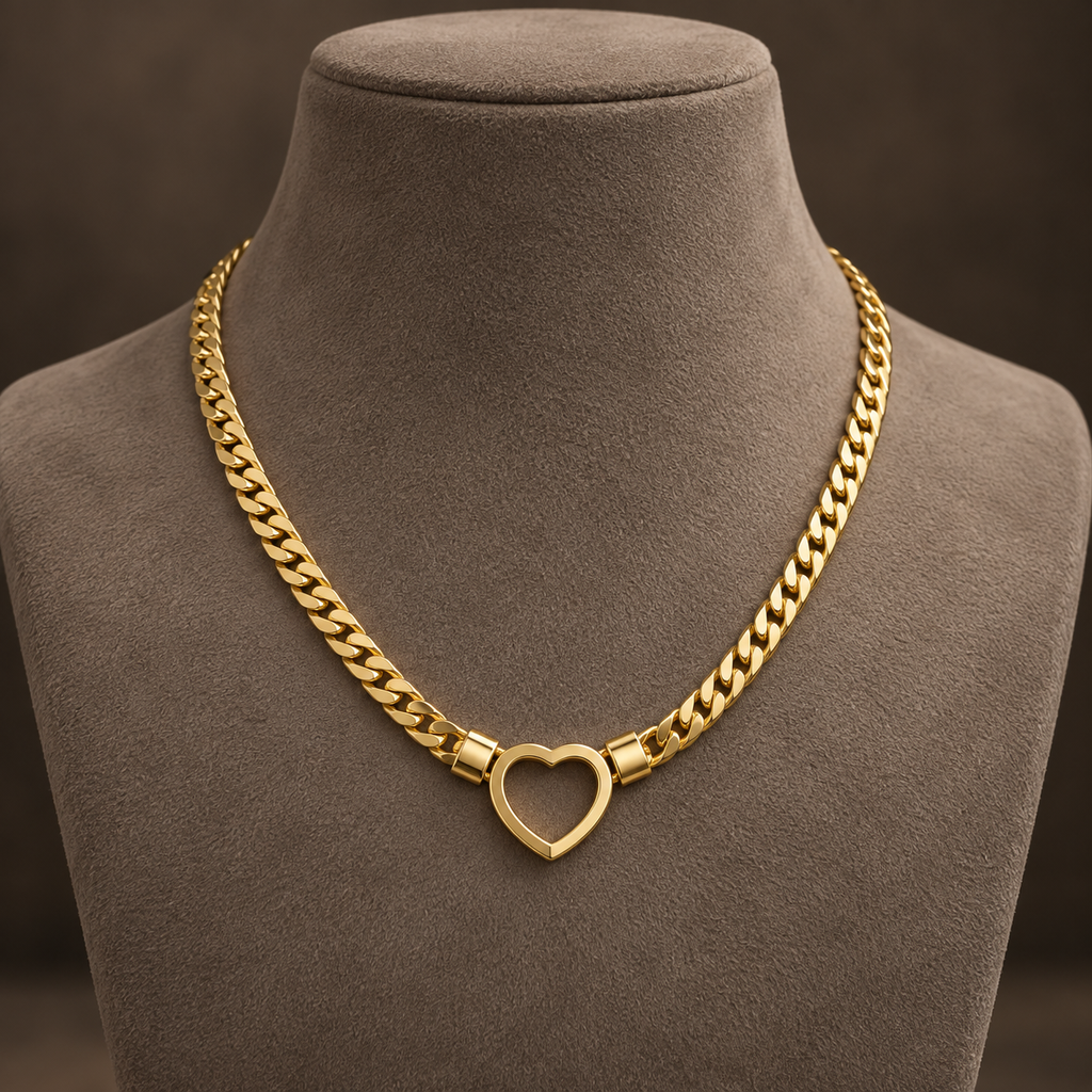 Heart Link Necklace detail