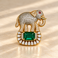 Green Elephant Brooch by JHIL