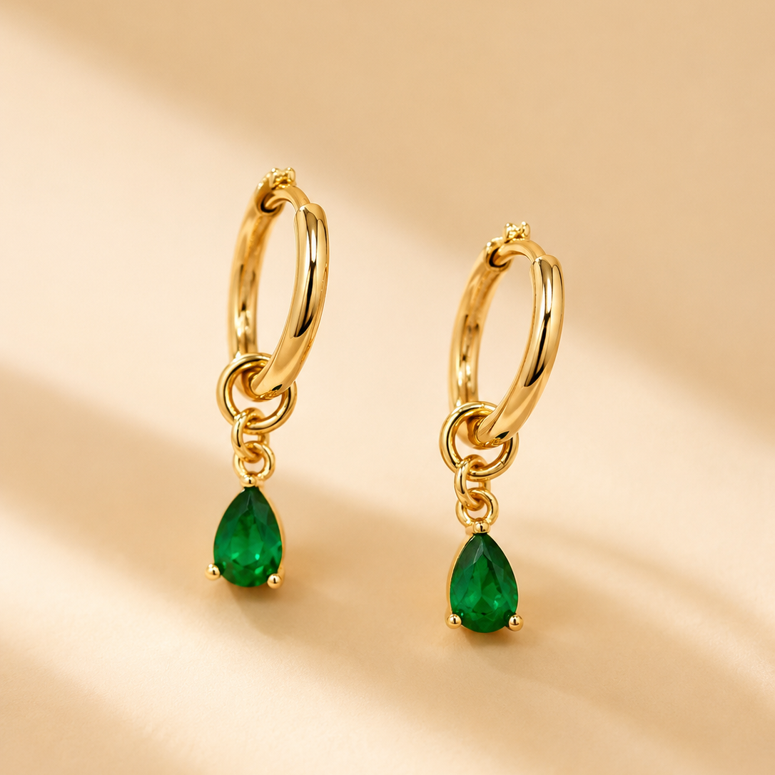 Green Drop Hoops detail