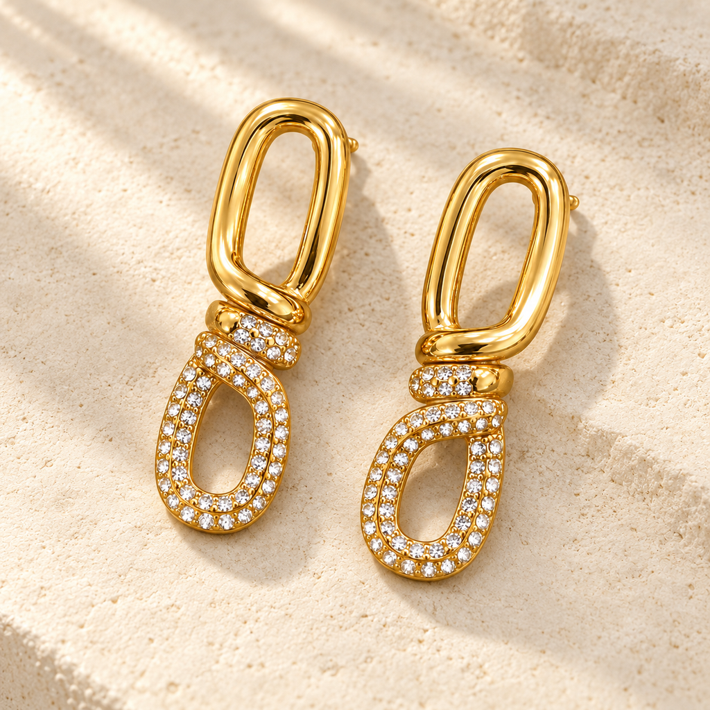 Pavé Link Earrings by JHIL