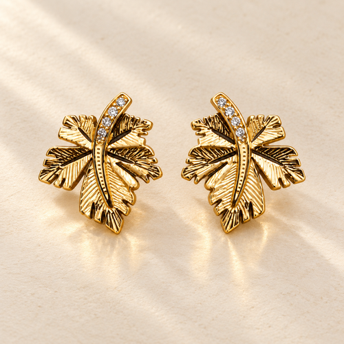 Sculpted Leaf Studs by JHIL